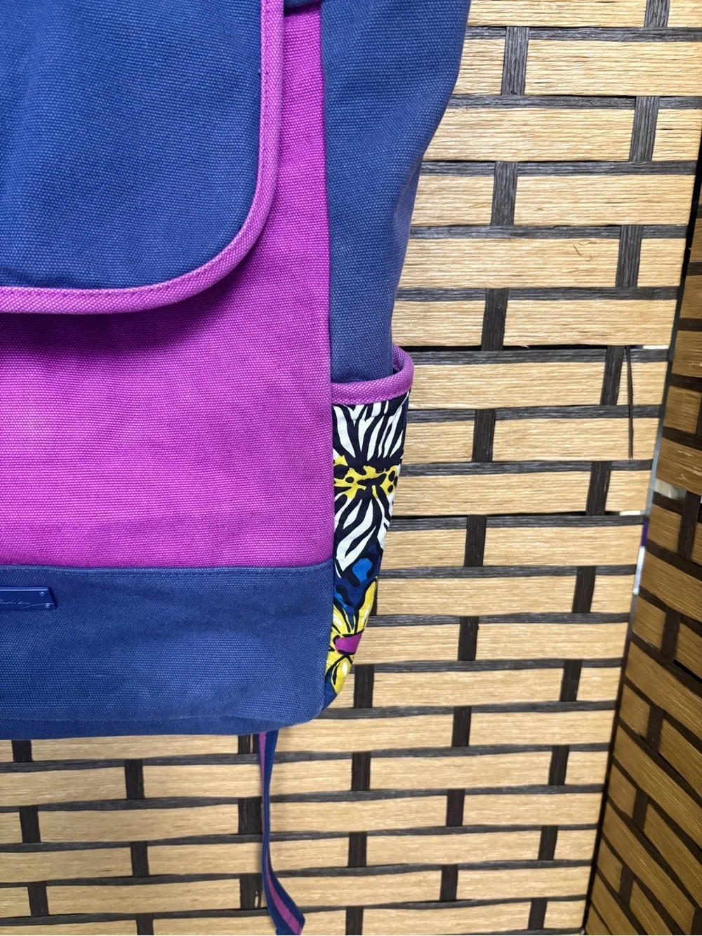 Vera Bradley Purple And Navy Backpack